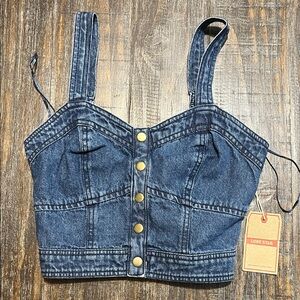 NWT Lone Star Blue Denim Crop Top